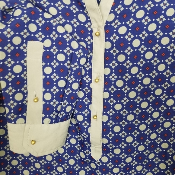 Banana Republic Blue Gray Moroccan Button Up SP - Picture 3 of 4